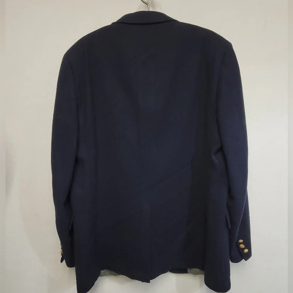 Cricketeer Wool Sport Coat/Classic Navy Blazer with Gold Buttons Mens Size 44